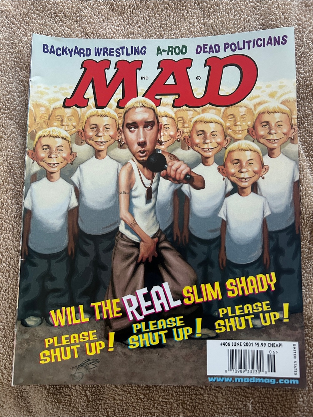 MAD Magazine #406 featuring a parody cover of Eminem